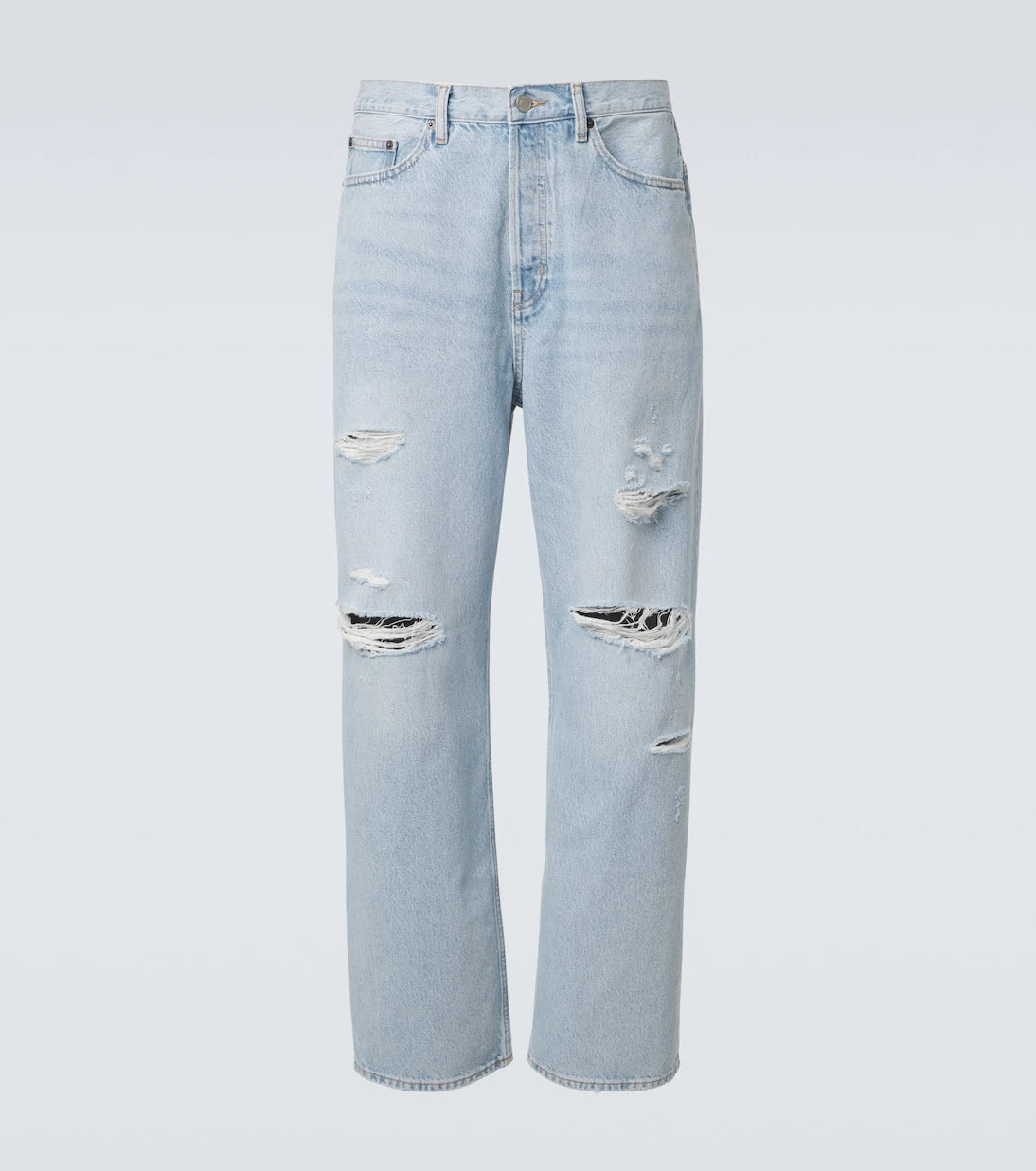 Frame - Baggy distressed wide-leg jeans