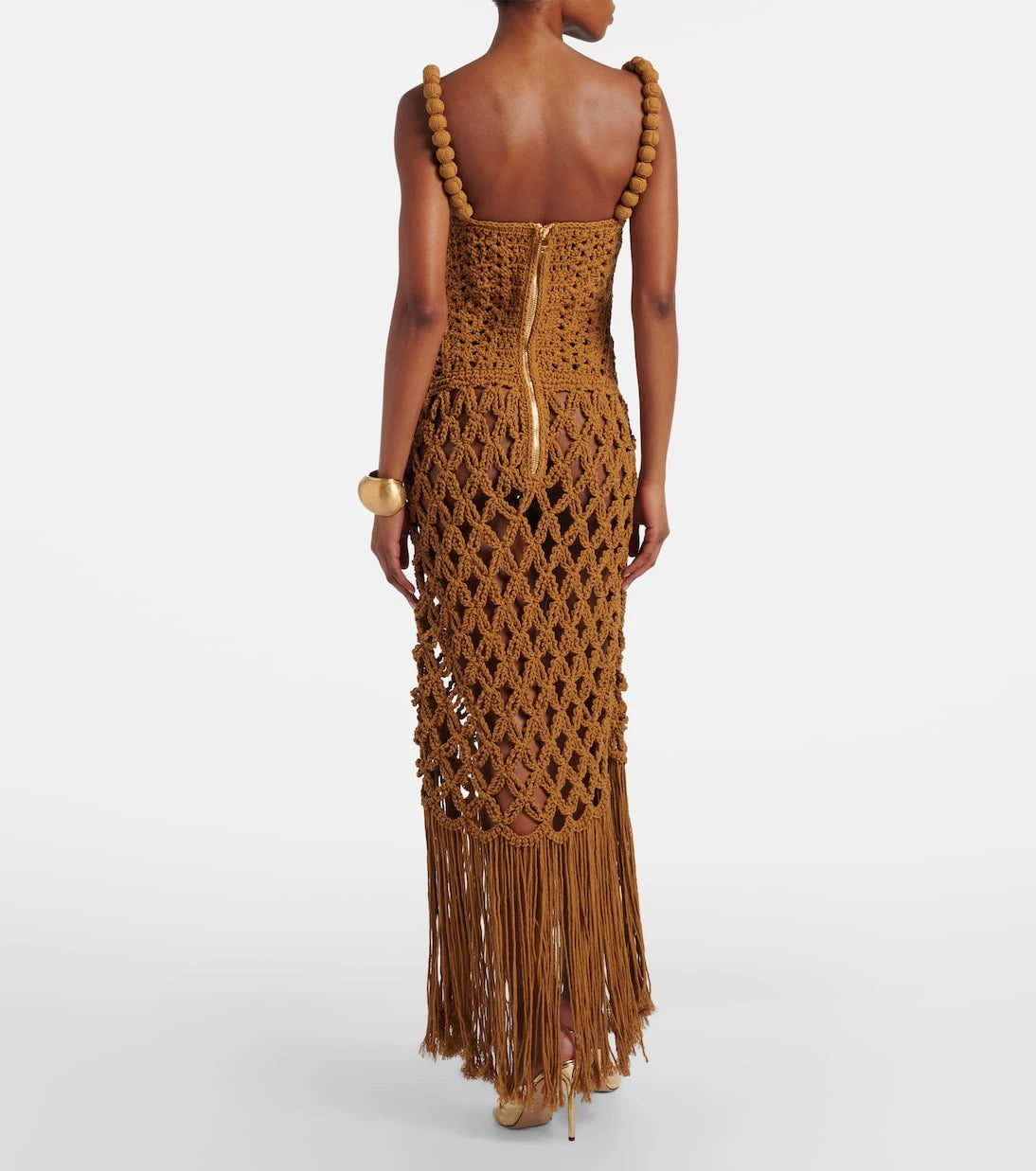 Balmain - Crochet cotton maxi dress