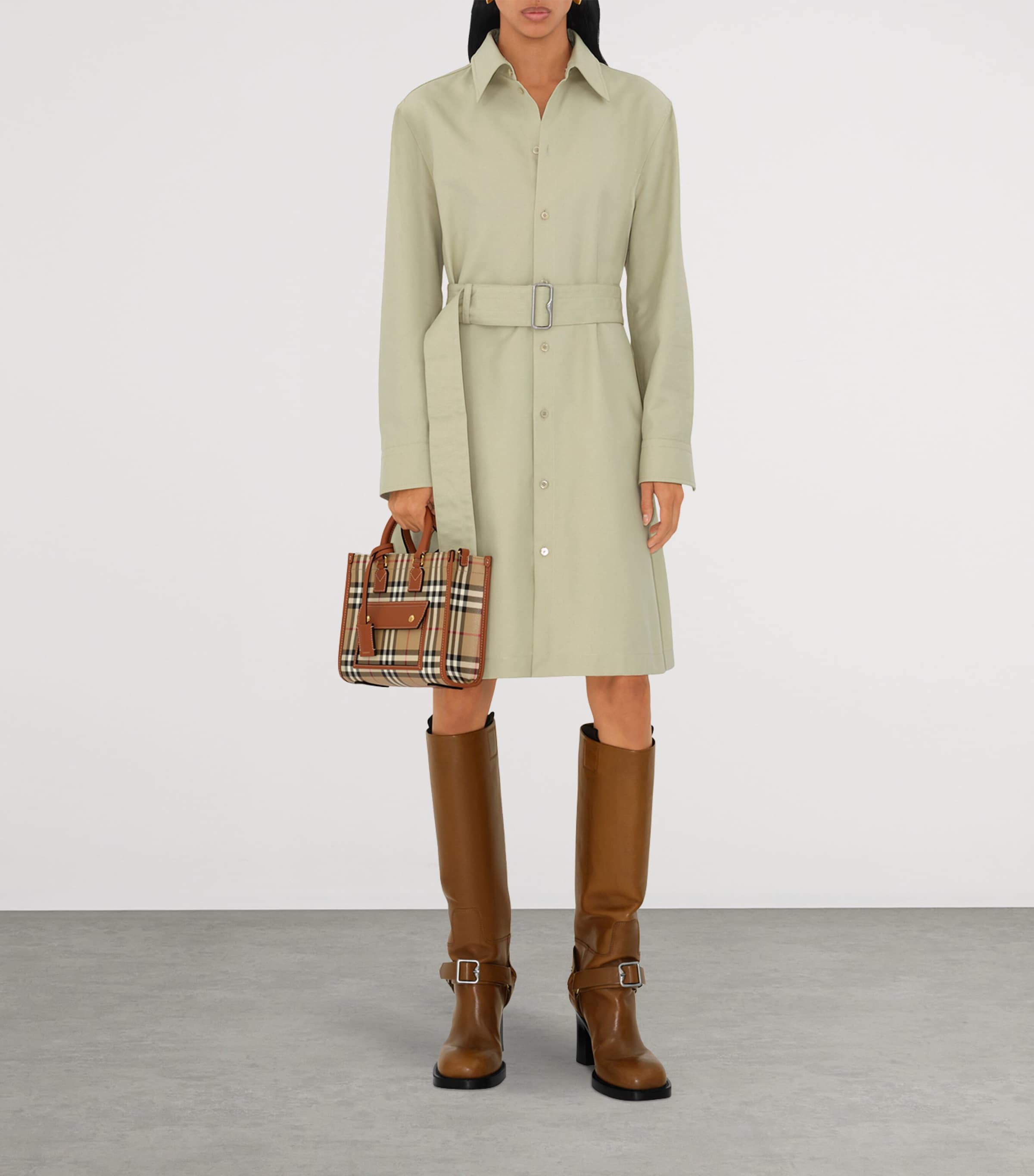 Brown Mini Check Freya Tote Bag