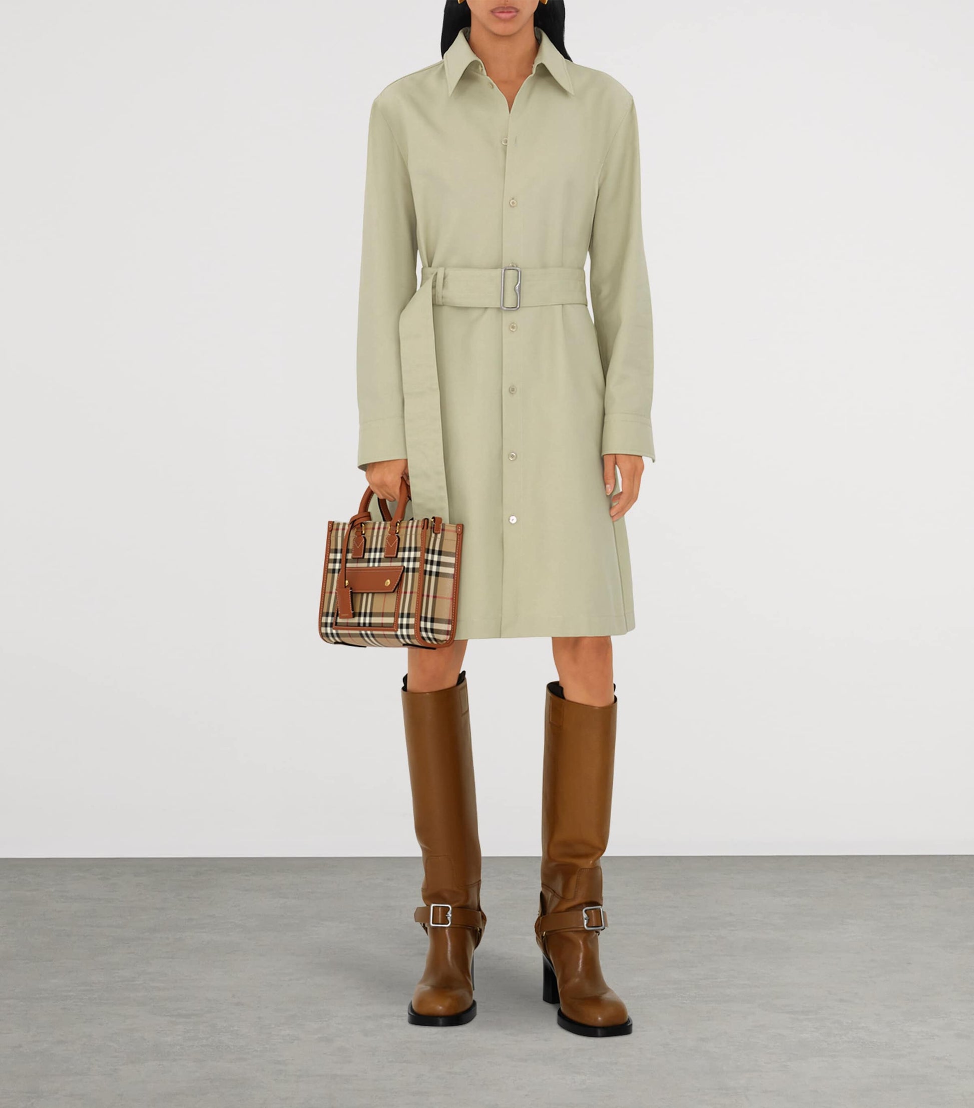 Brown Mini Check Freya Tote Bag