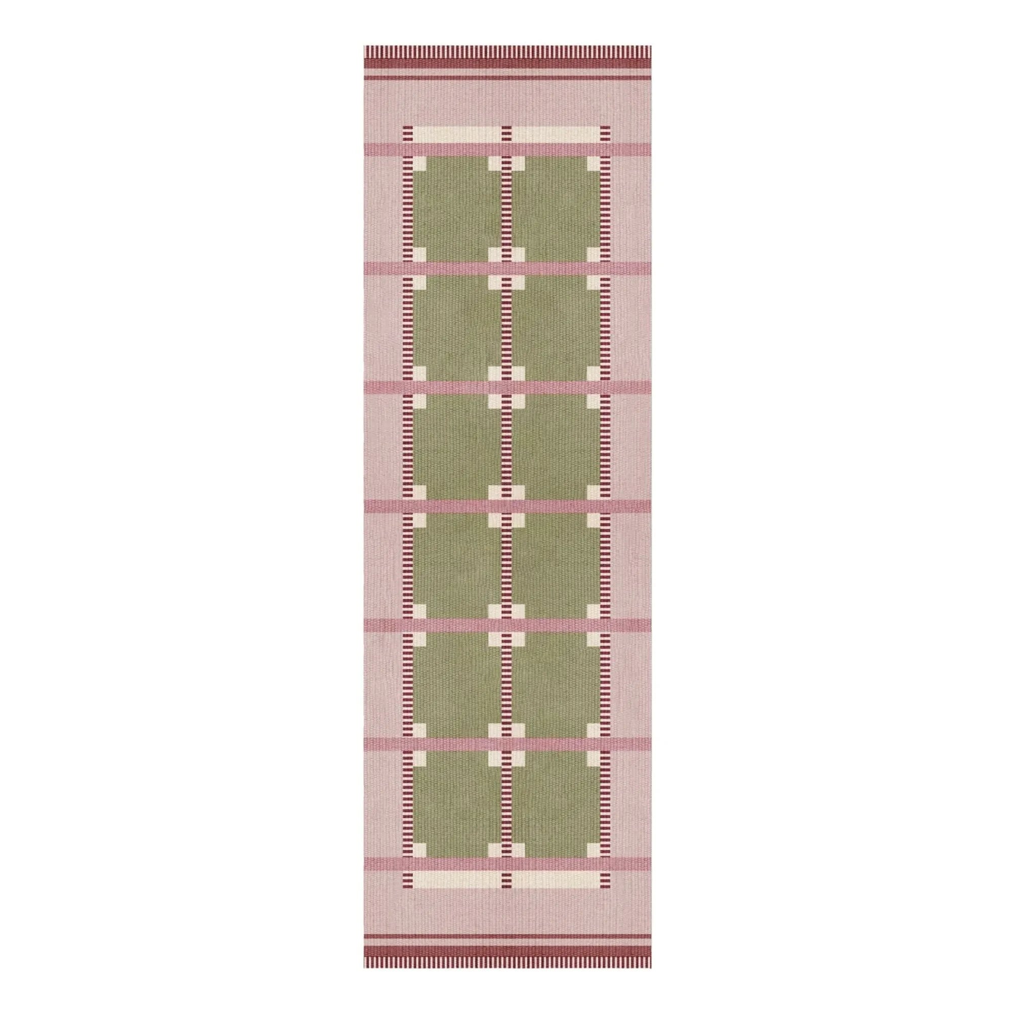 Layered - Röllakan Ruth wool runner carpet | Green