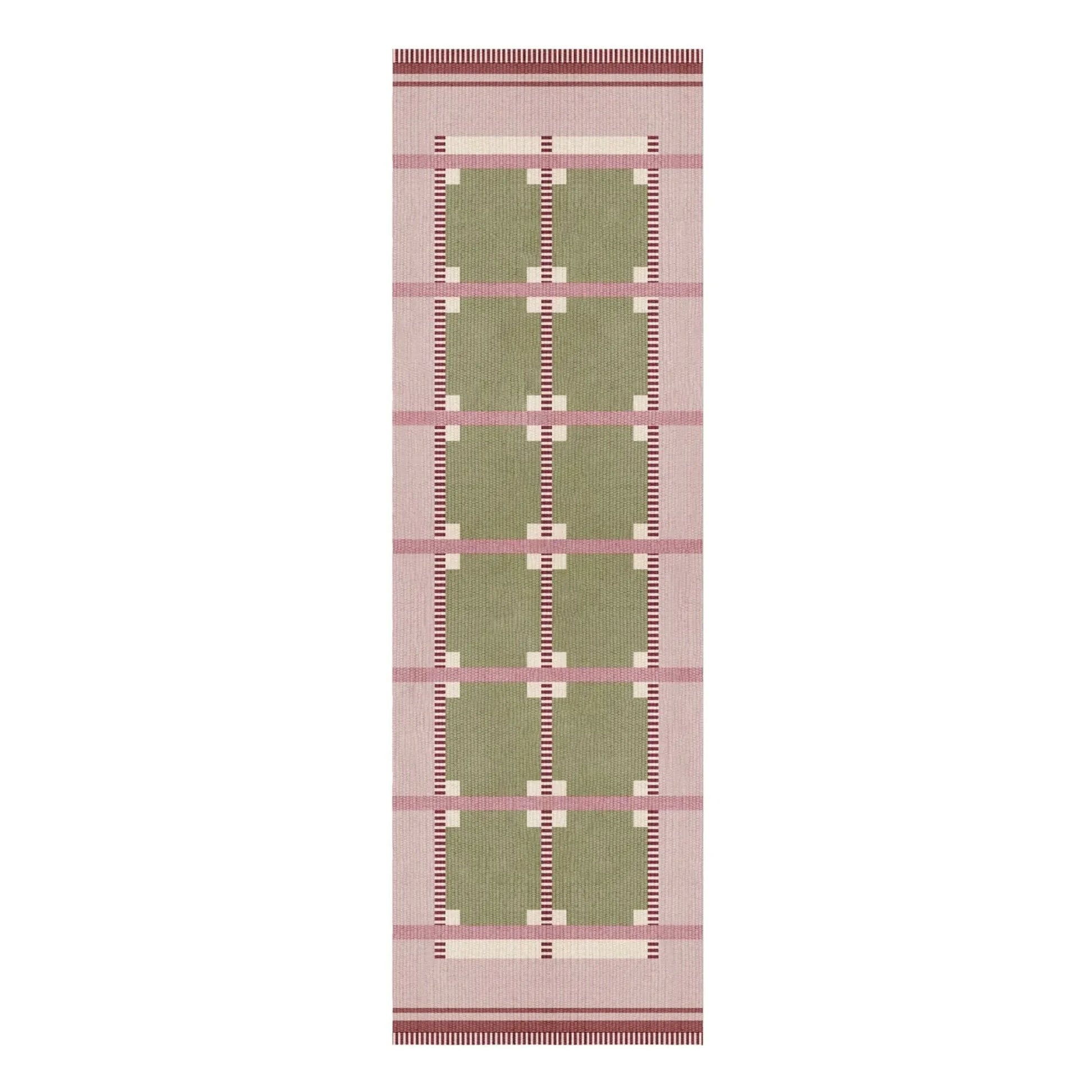 Layered - Röllakan Ruth wool runner carpet | Green