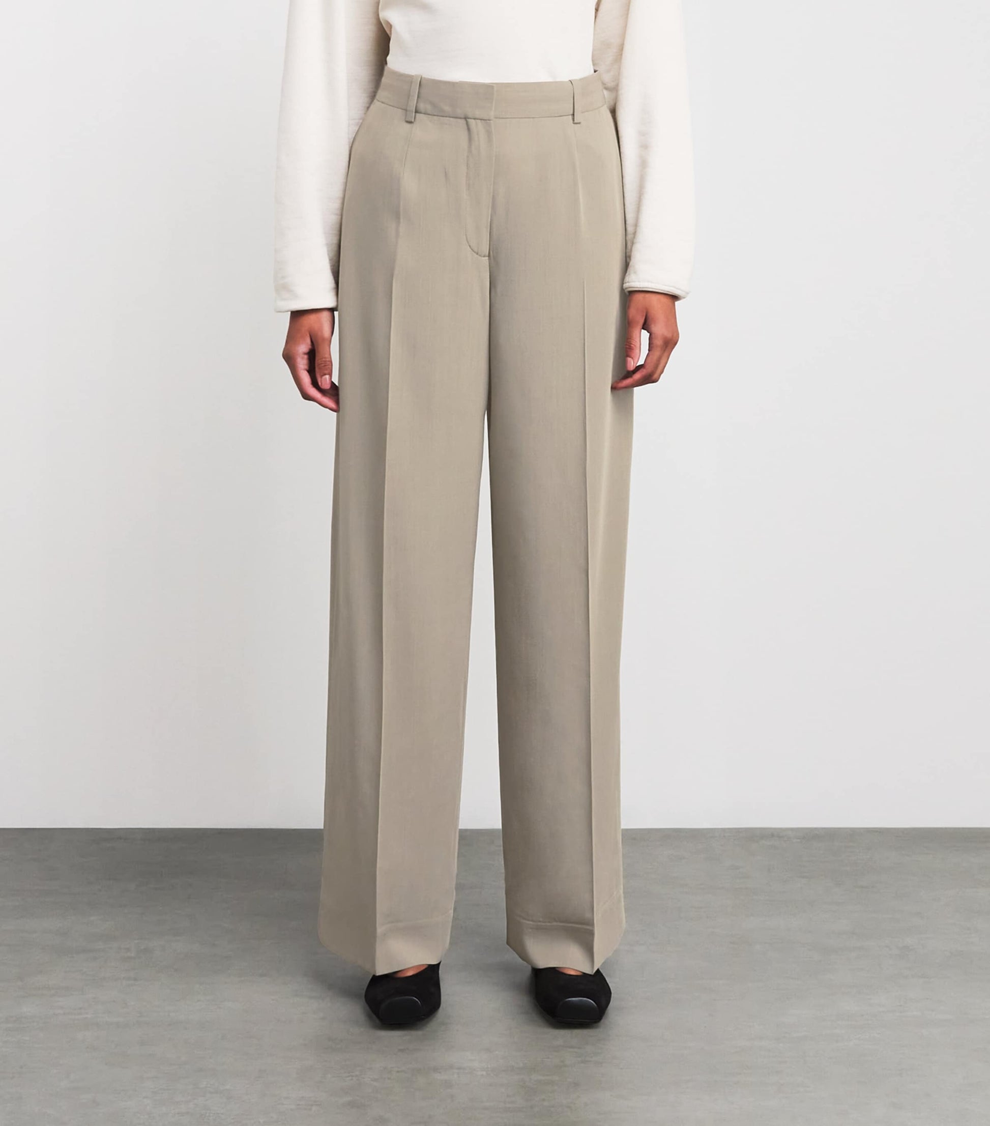 Toteme Beige Wide-Leg Tailored Trousers