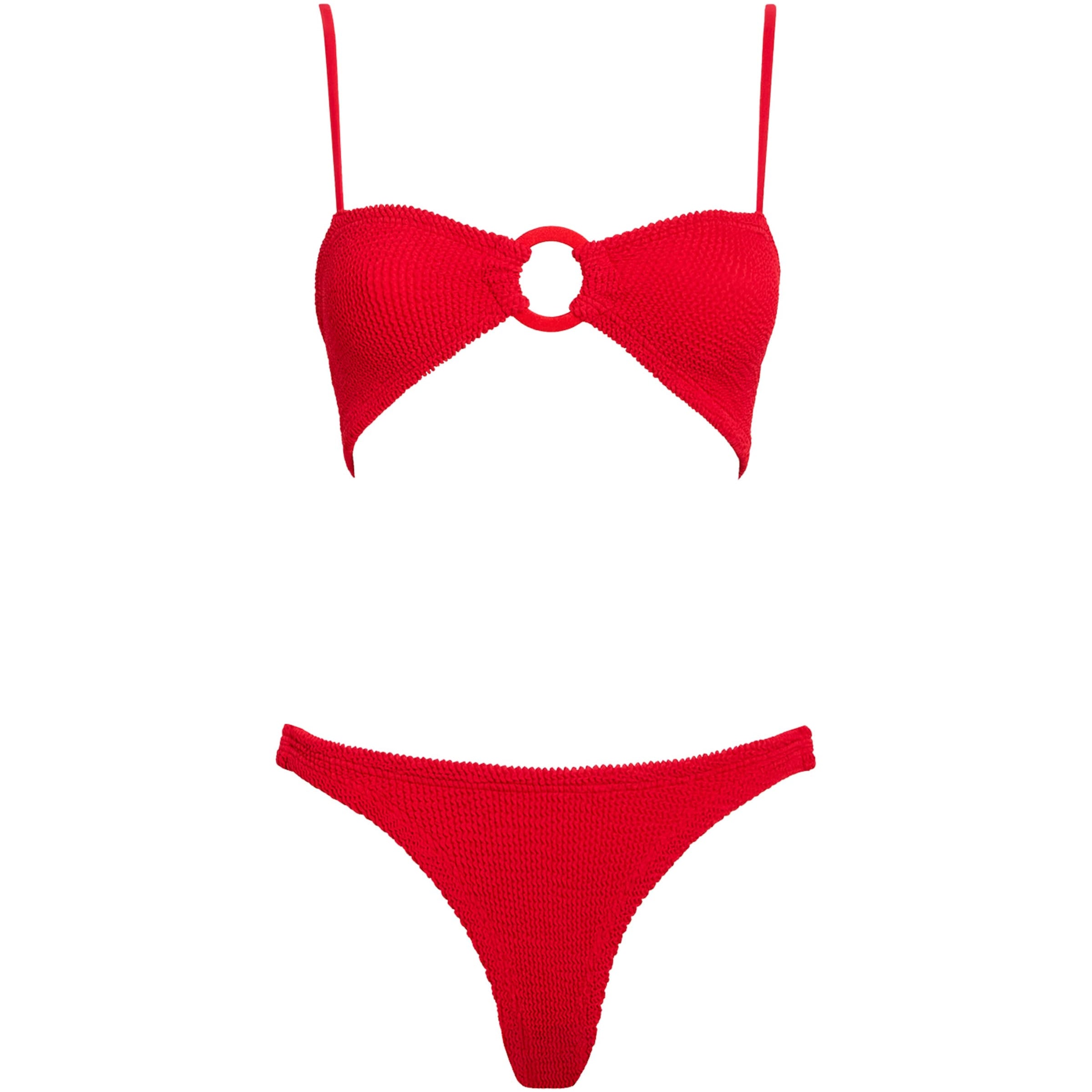 Hunza G Red Misty Tonal Hoop Bikini