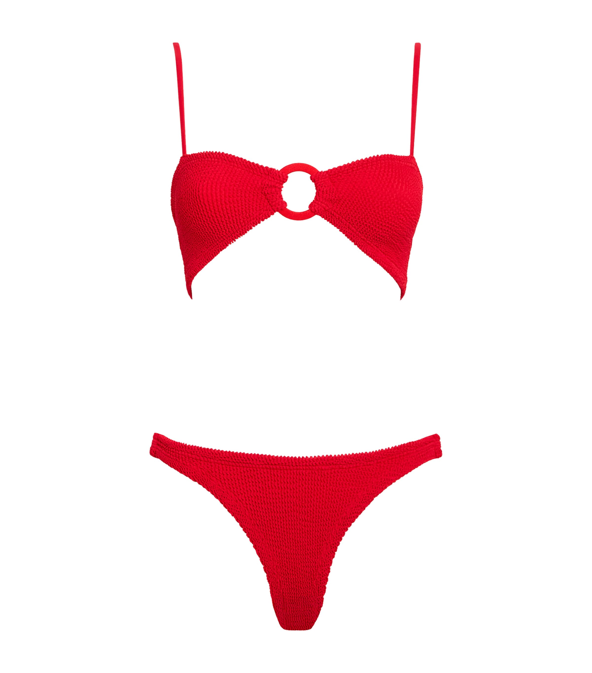 Hunza G Red Misty Tonal Hoop Bikini