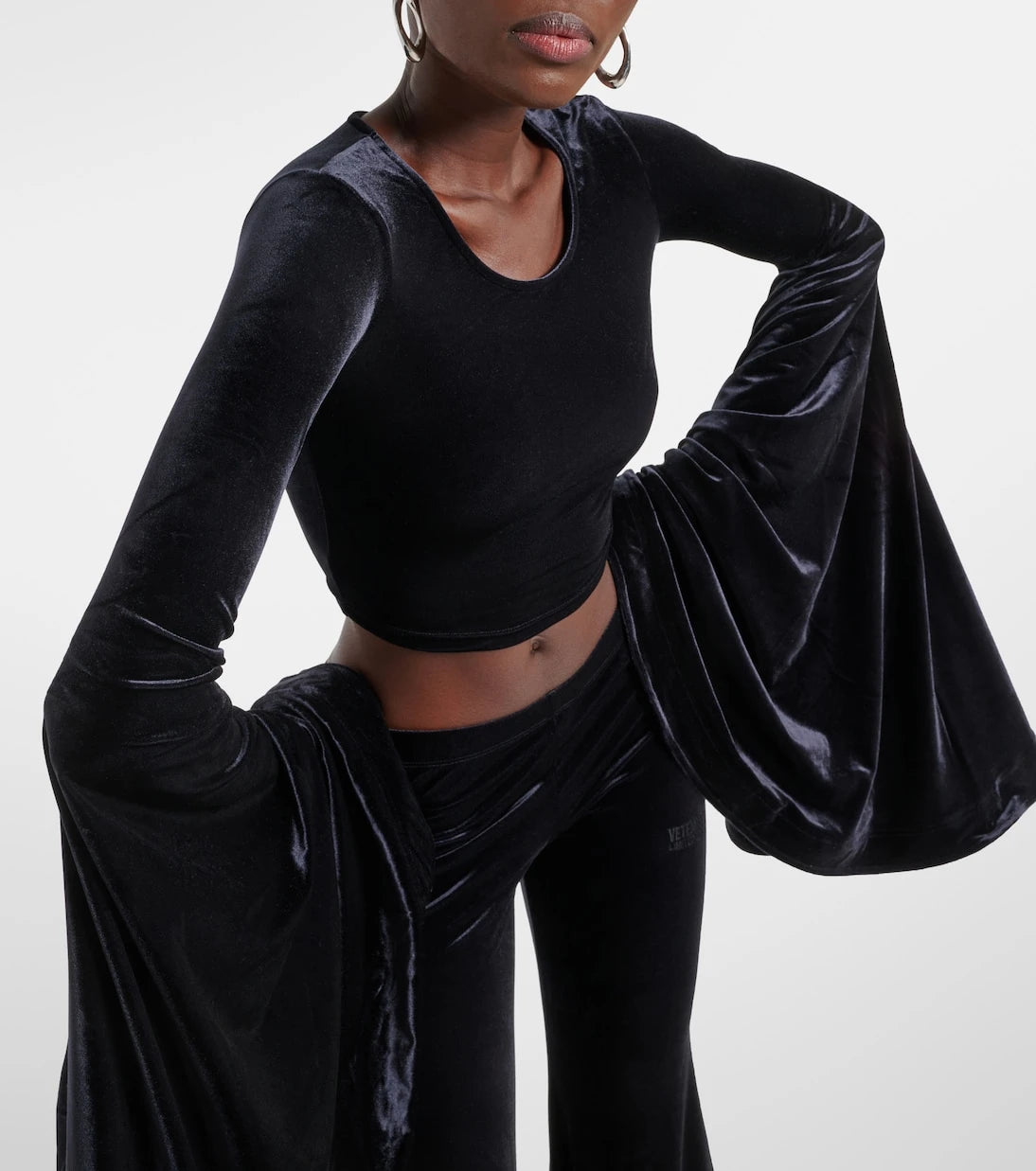 Vetements - Velvet crop top