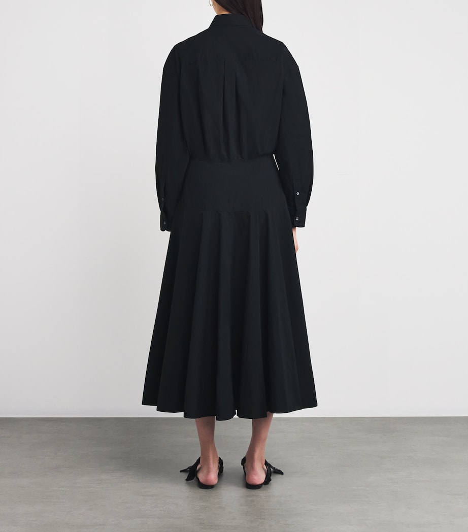 Polo Ralph Lauren Black Cotton Midi Shirt Dress