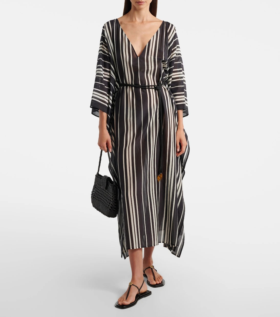 Tory Burch - Striped cotton and silk kaftan