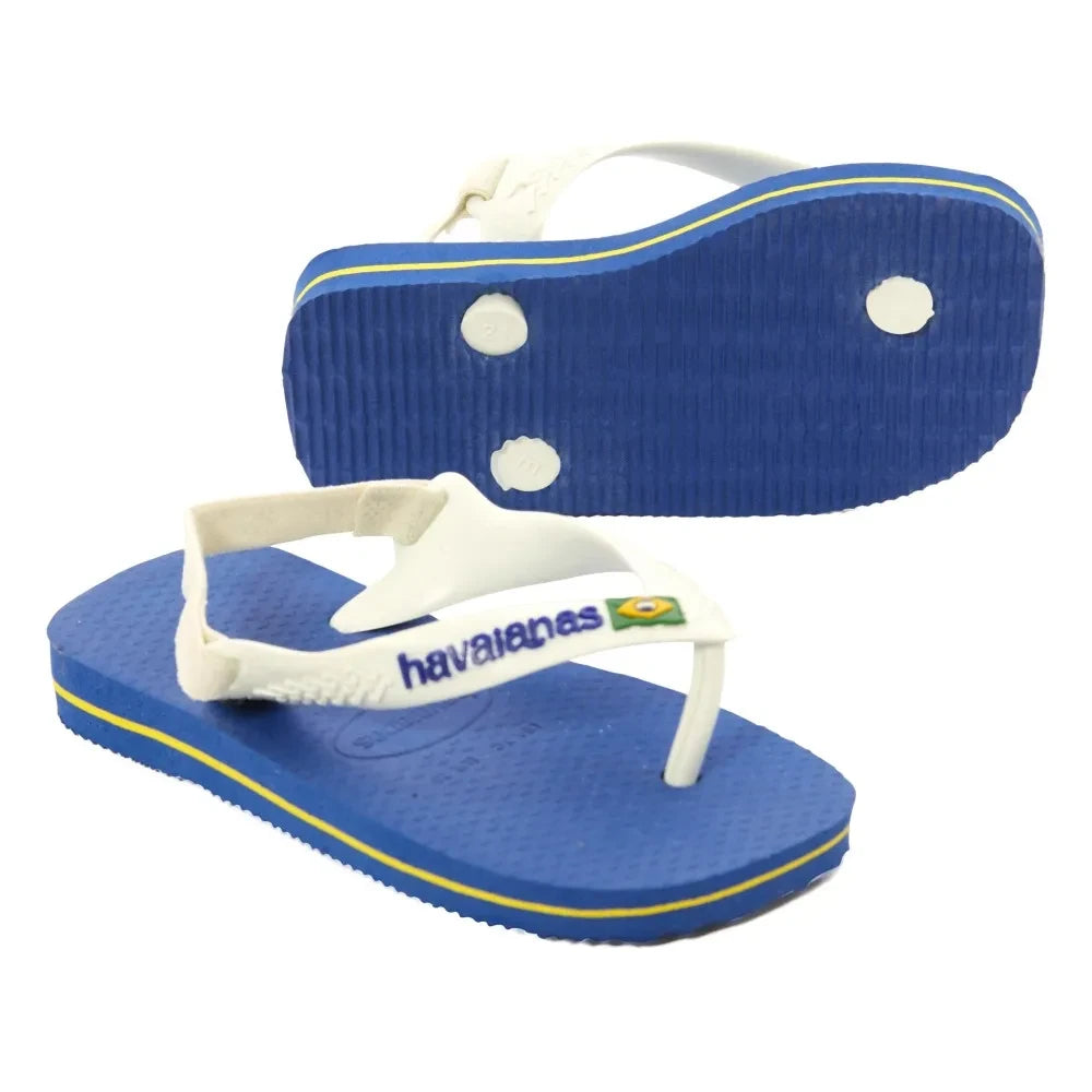 Havaianas - Logo Brasil Baby Flip Flops | Blue