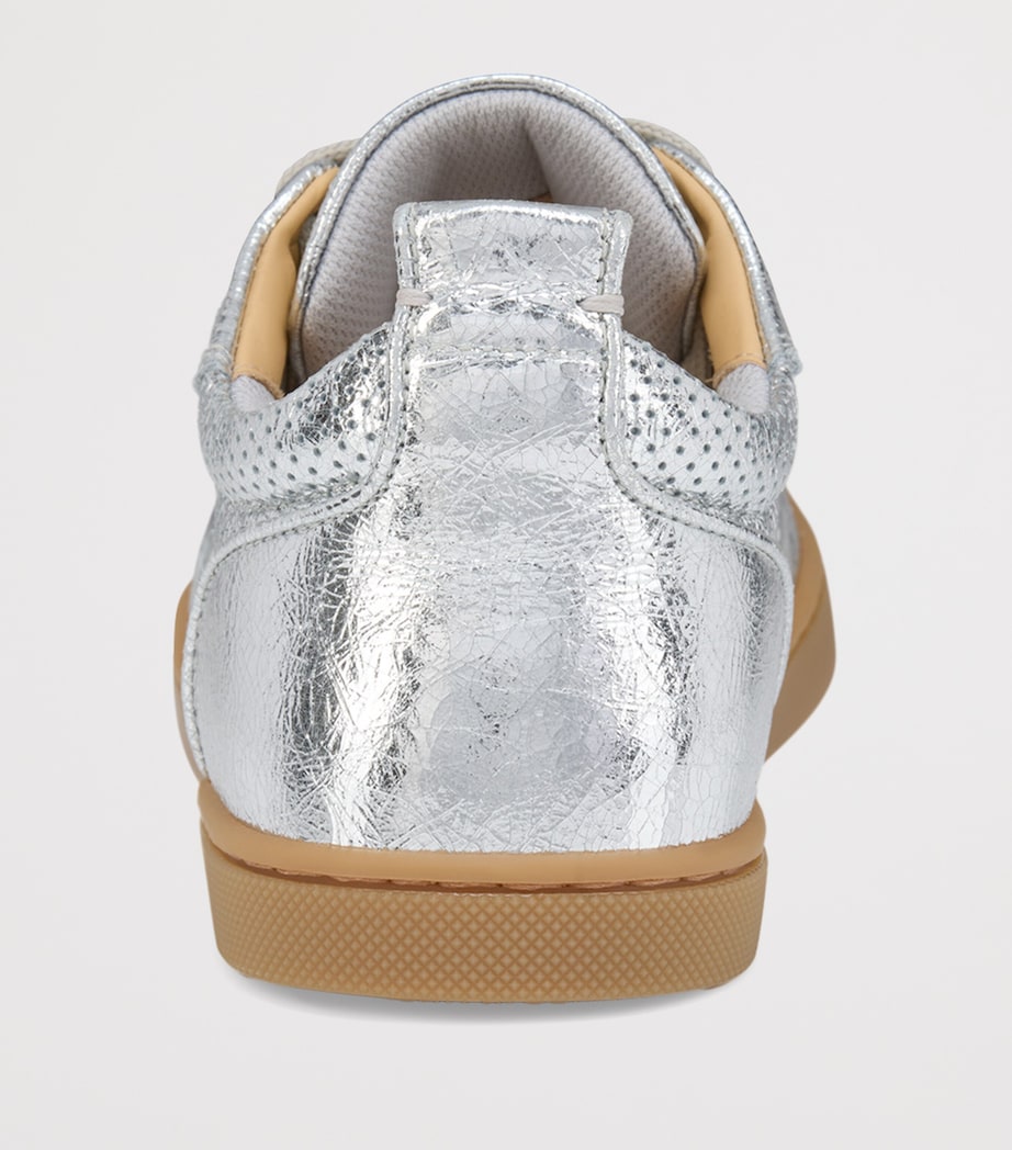 Christian Louboutin Silver Tutti Rui Metallic Leather Sneakers