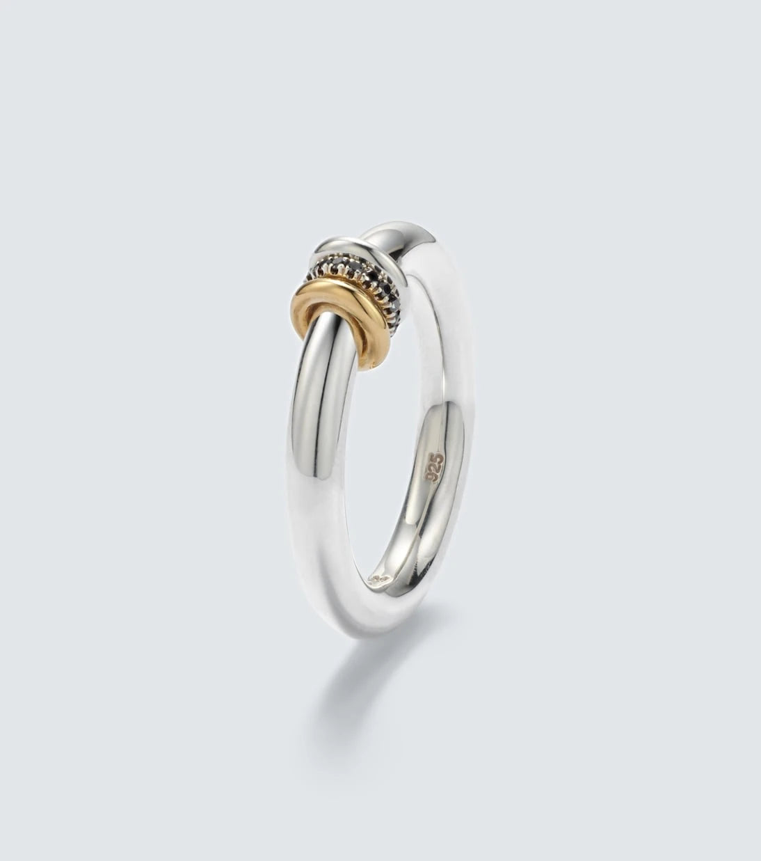 Spinelli Kilcollin - Sirius Max sterling silver and 18tk gold ring with black diamonds