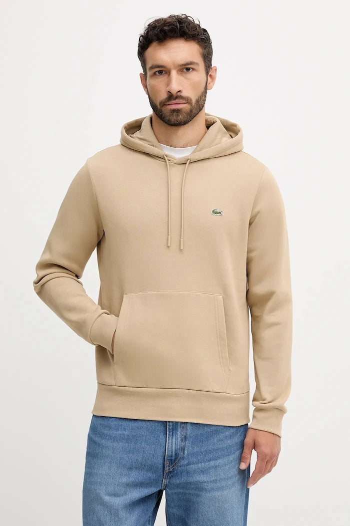 Pamuklu kapüşonlu Lacoste sweatshirt
