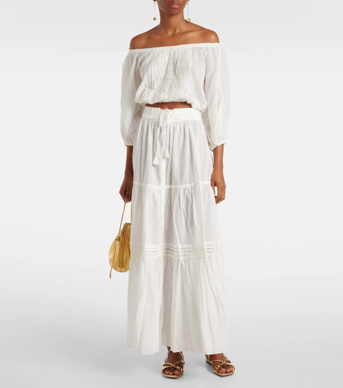 Poupette St Barth - Tiered cotton maxi skirt