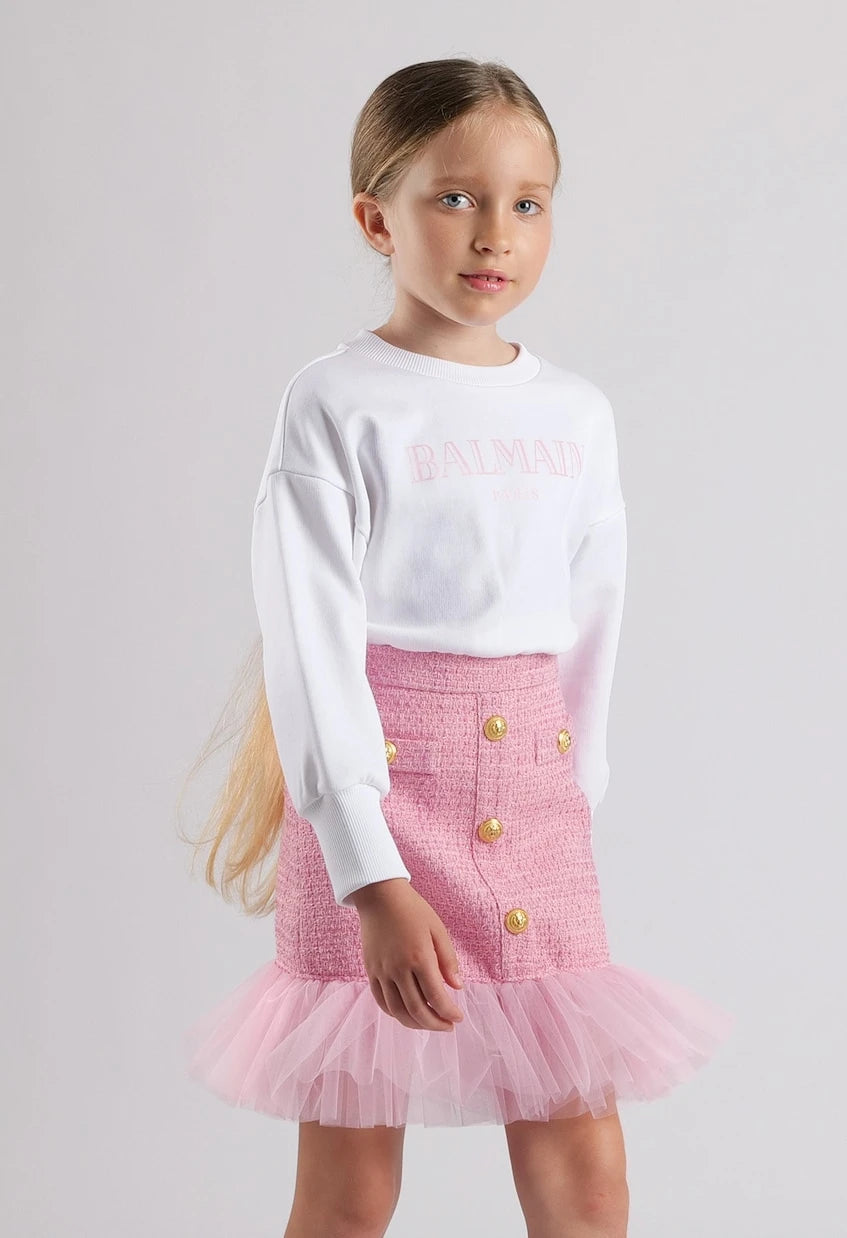 Balmain Kids - سويت شيرت قطني مطبوع