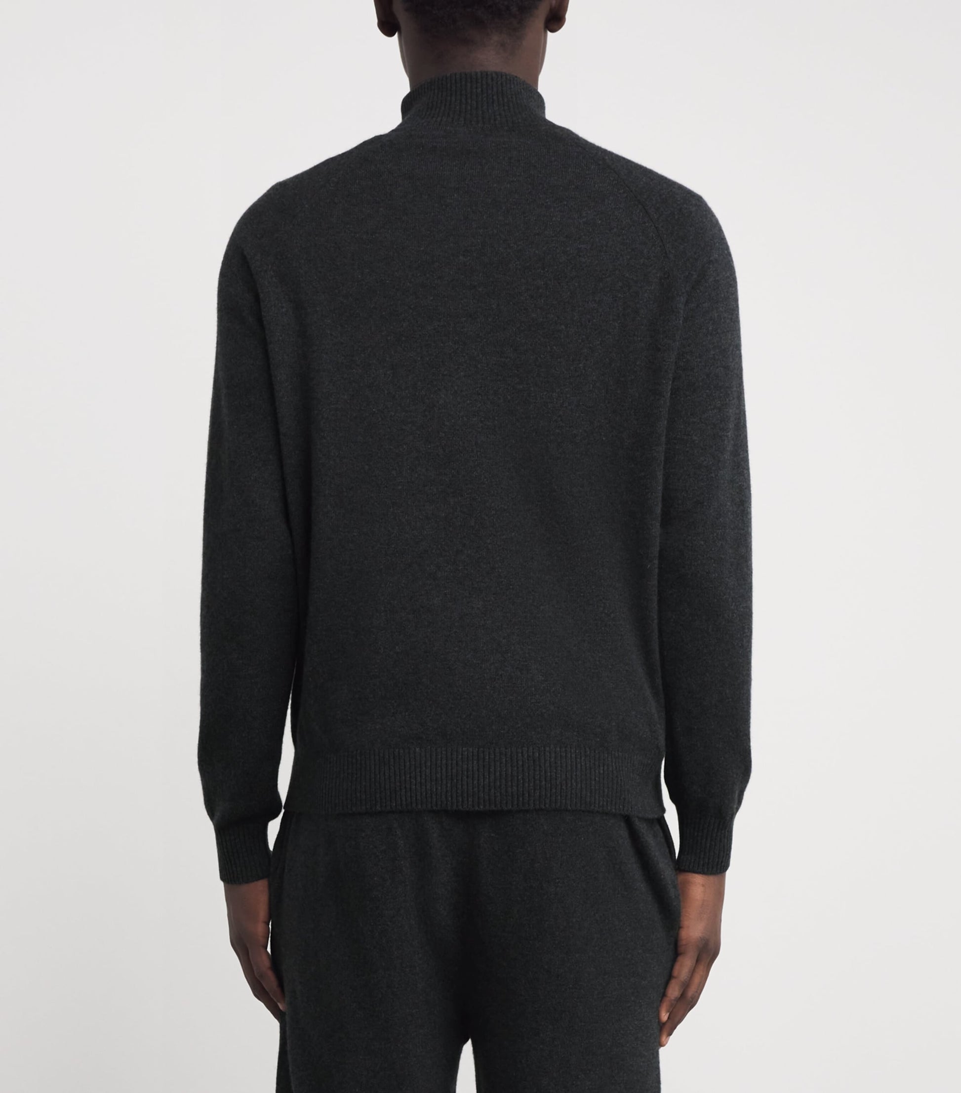 Derek Rose Black Cashmere Half-Zip Finley Sweater