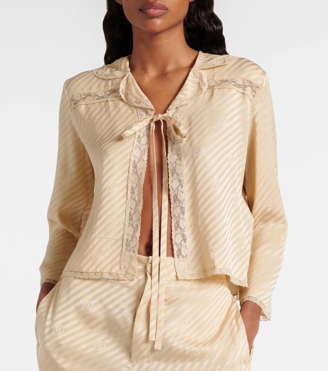 Gucci - Interlocking G silk jacquard top