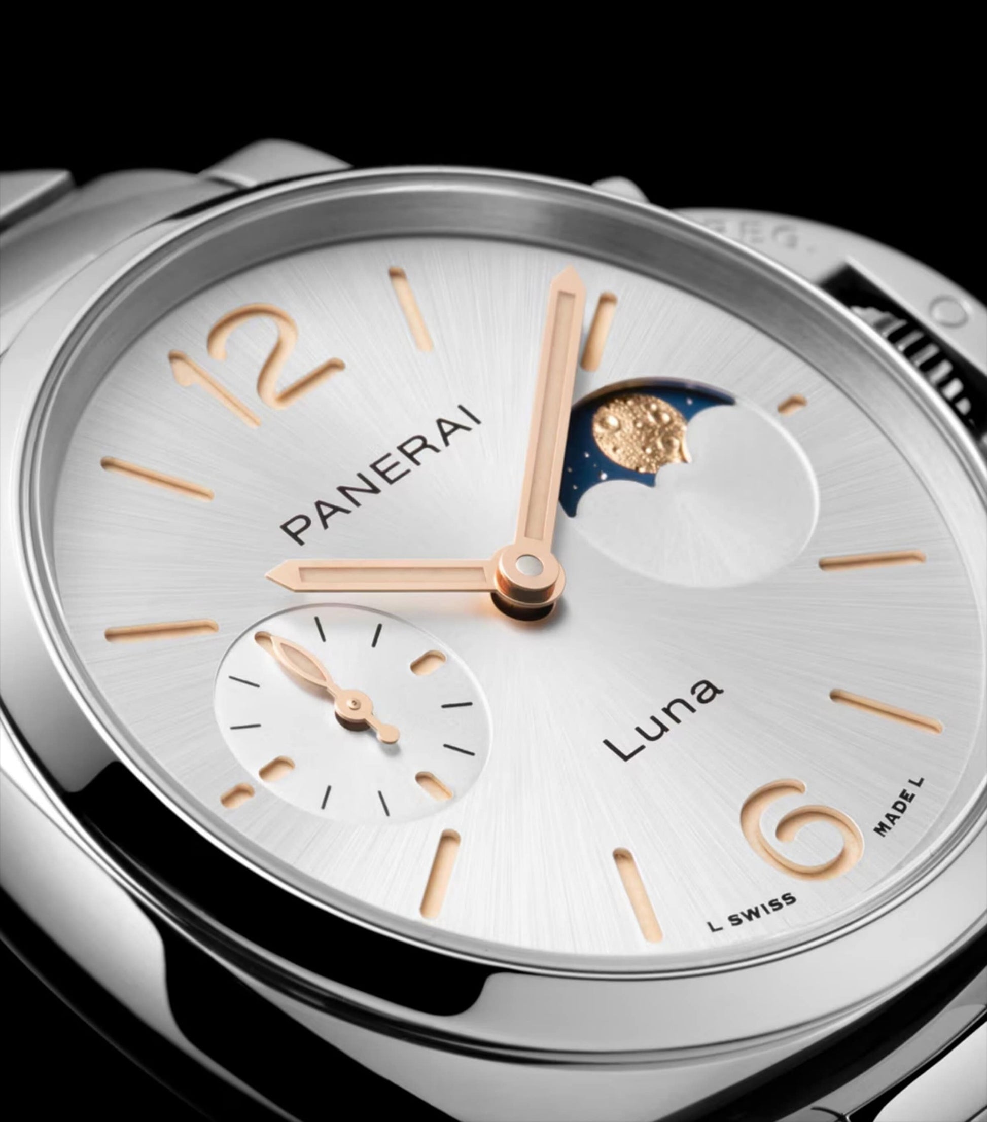Stainless Steel Luminor Due Luna Watch 38mm