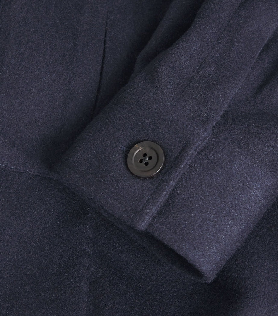 100HANDS Navy Cashmere Single-Breasted Jacket