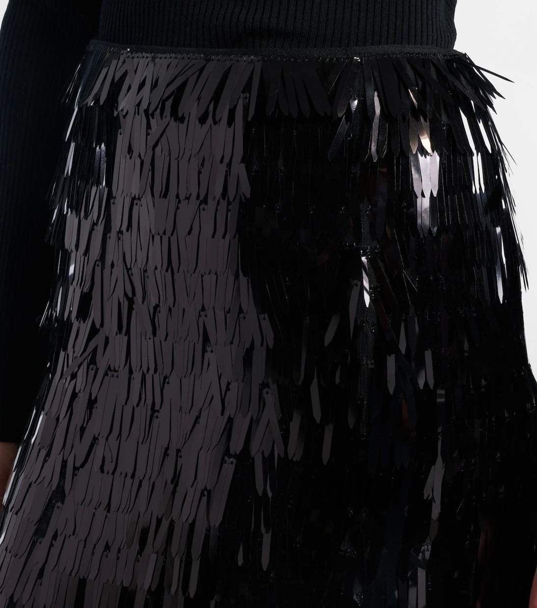 Self-Portrait - Sequined high-rise midi skirt