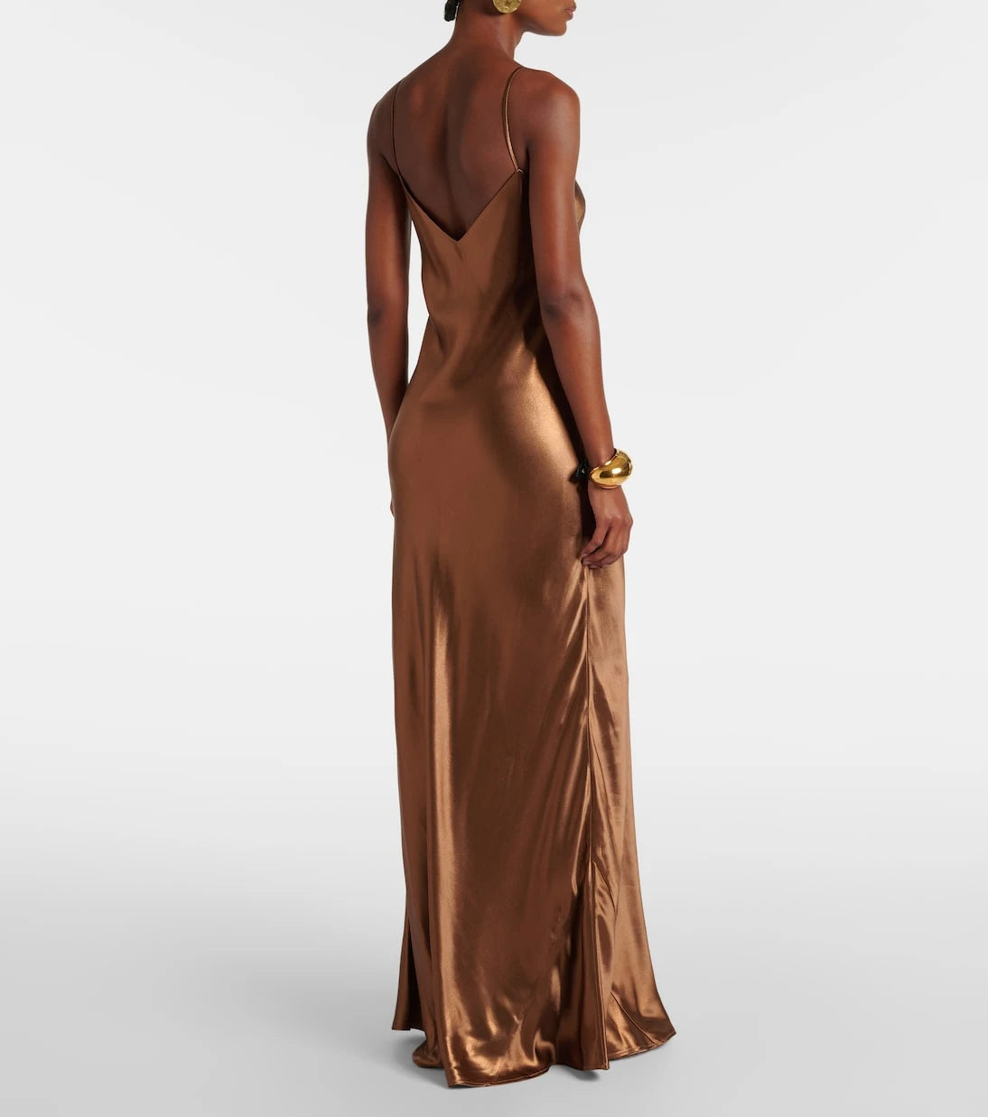 Galvan - Provence satin maxi dress