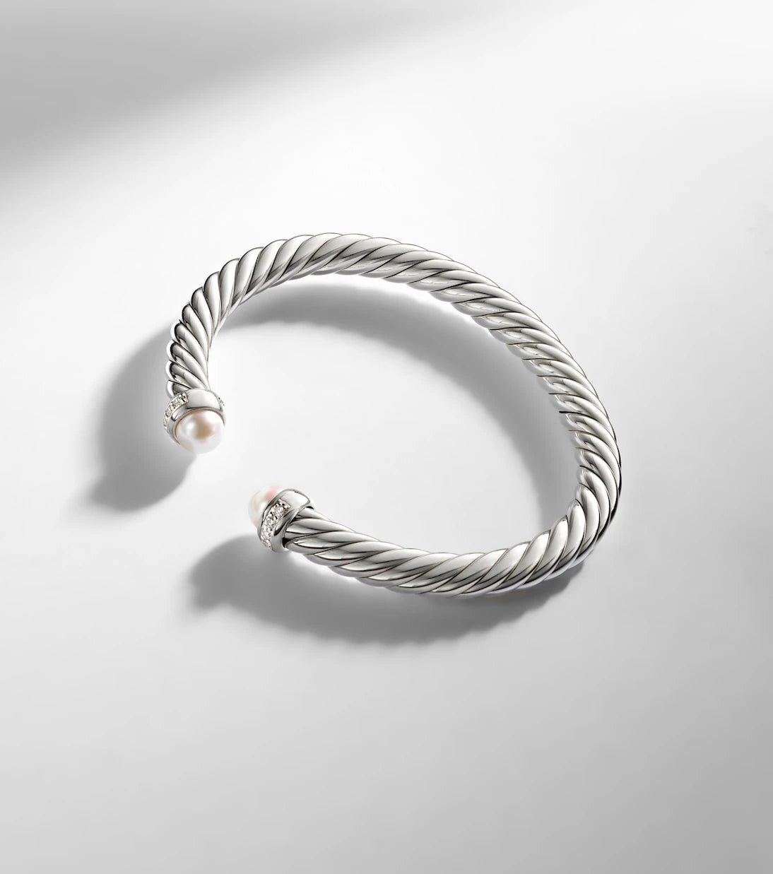 David Yurman - Cable Flex® sterling silver bracelet with diamonds and pearls