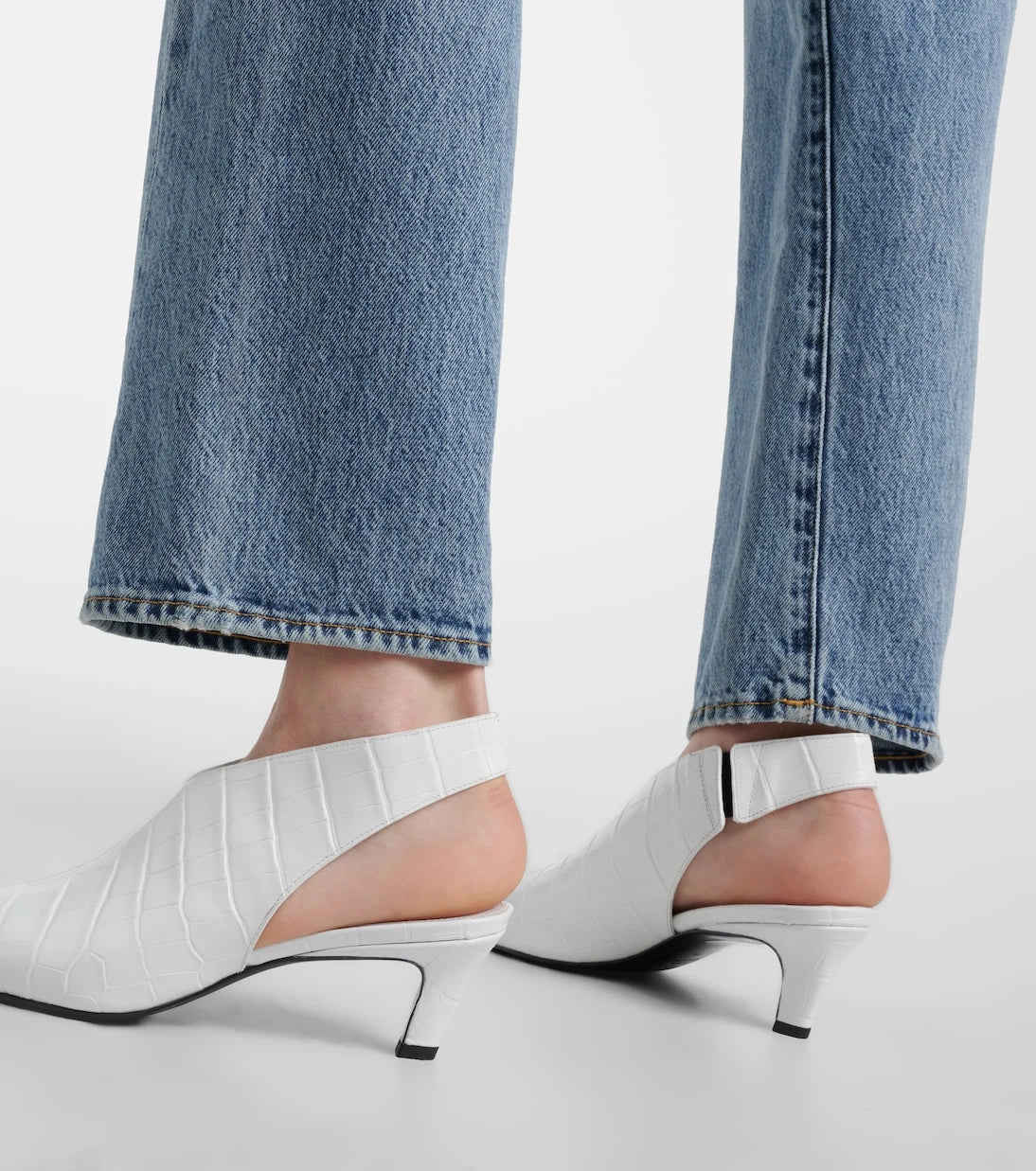 Toteme - The Croco Slim leather slingback pumps