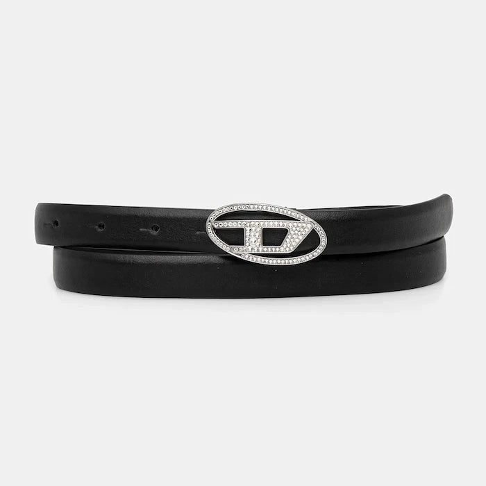 Кожен колан Diesel OVAL D LOGO B-1DR STRASS 20