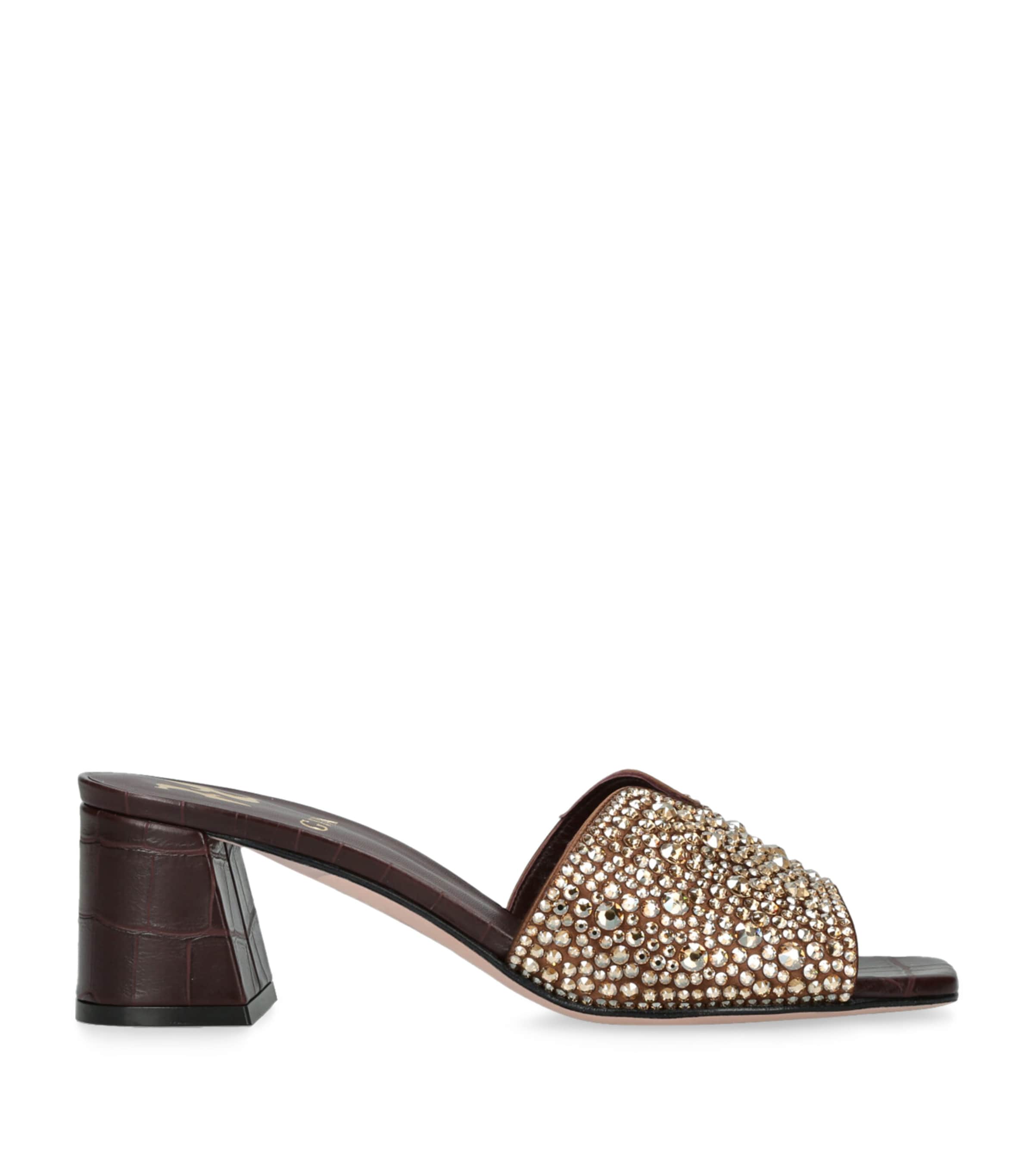 Leather Embellished Florence Heeled Mules 50
