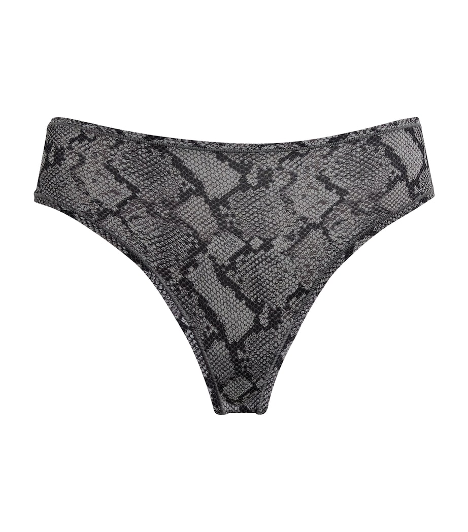 Skims Grey Fits Everybody Snakeskin Print Thong