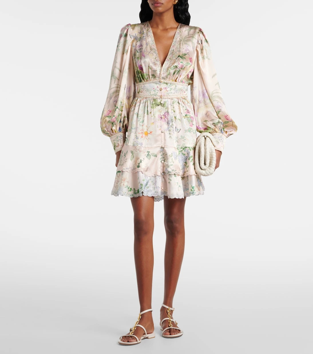 Camilla - Crystal-embellished silk minidress