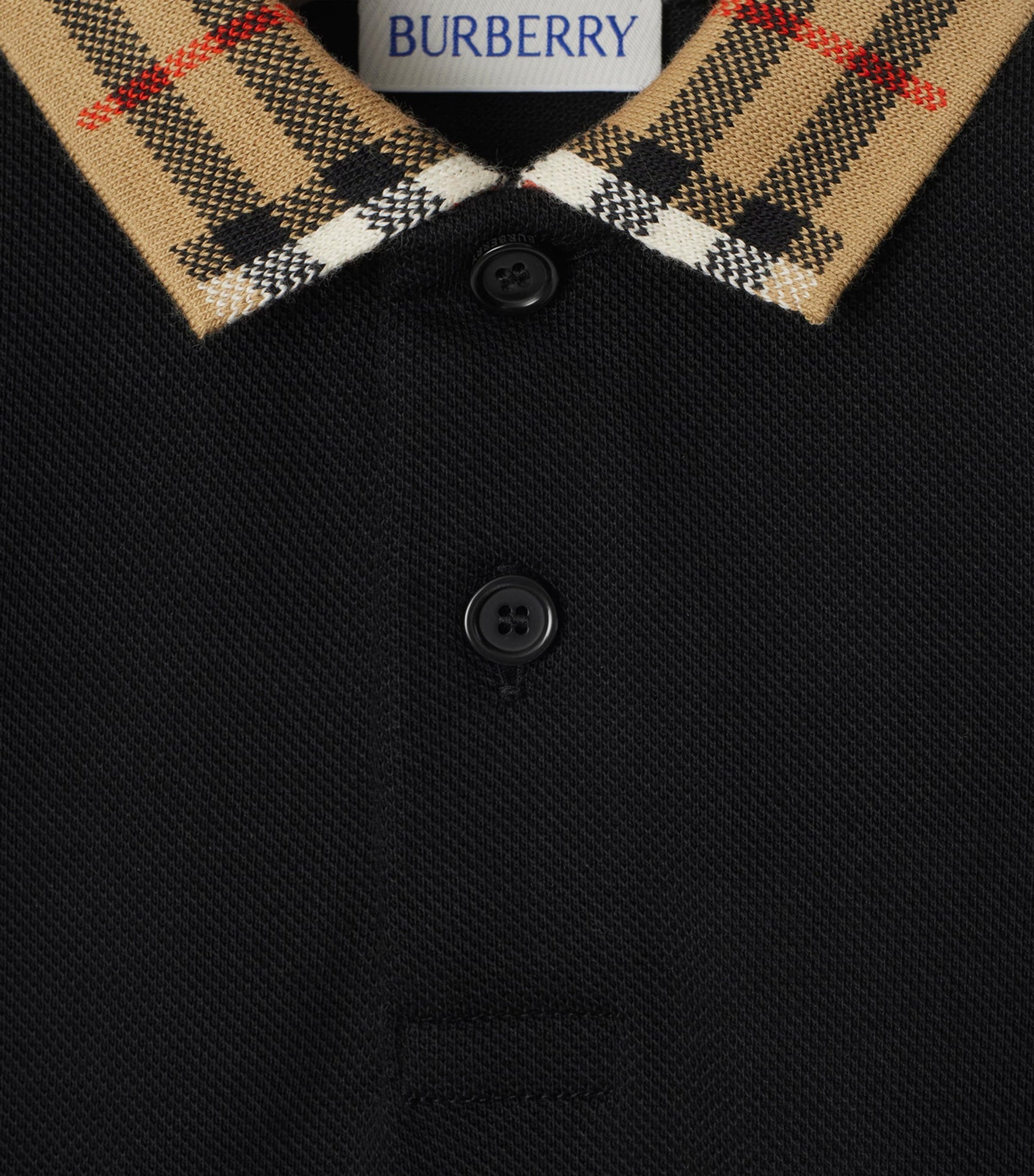 Burberry Kids Cotton Check-Collar Polo Shirt (6-24 Months)