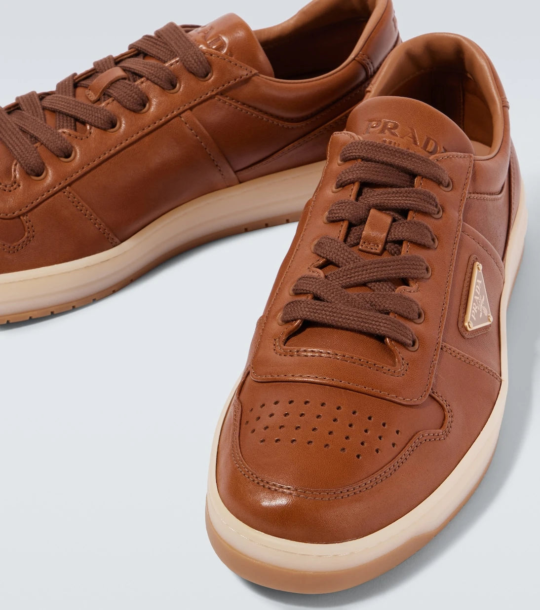 Prada - Downtown leather sneakers