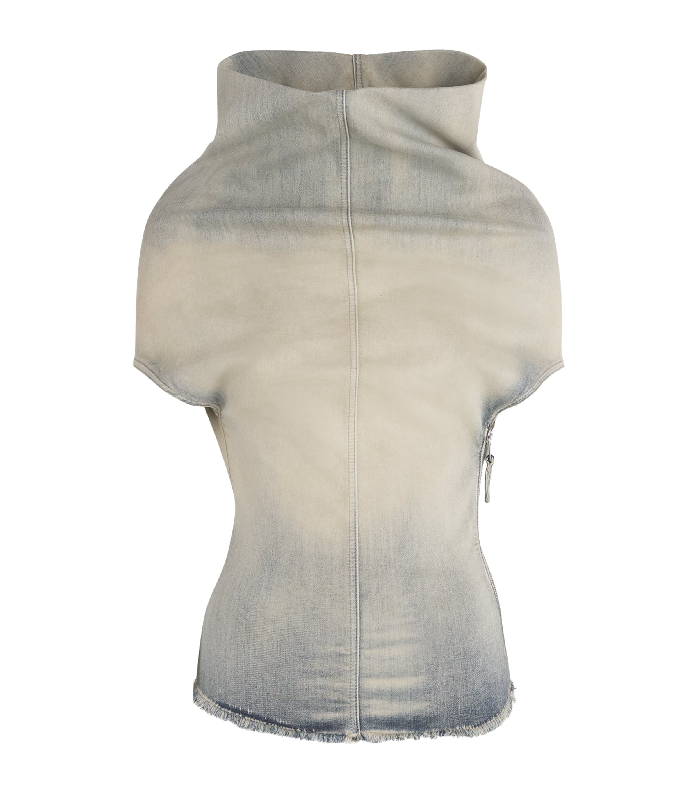 Rick Owens Blue Denim Shroud Top