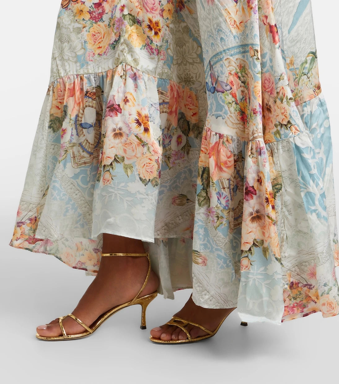 Camilla - Embellished floral silk maxi dress