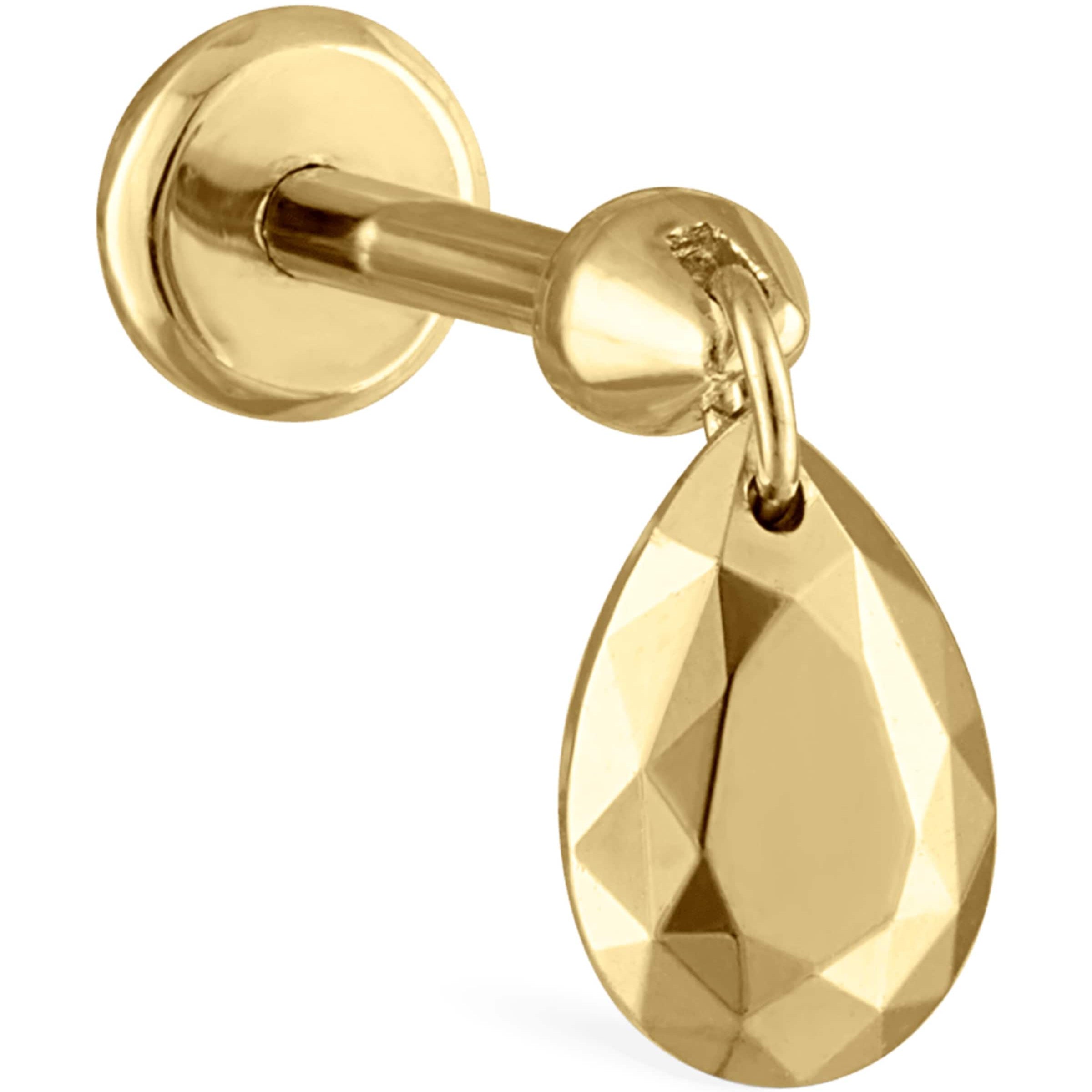 Faceted Pear Threaded Charm Earring (5.5mm)