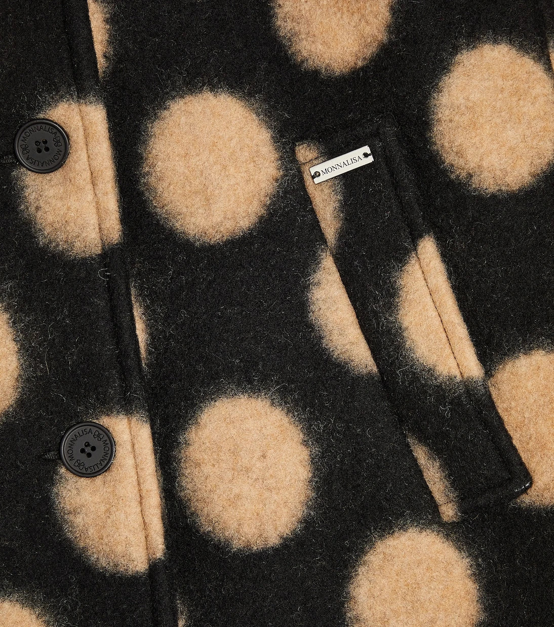 Monnalisa - Polka-dot wool-blend coat