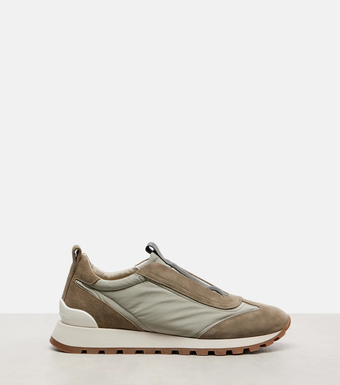 Brunello Cucinelli - Monili suede-trimmed sneakers