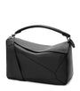 LOEWE Black Large Leather Puzzle Edge Top-Handle Bag