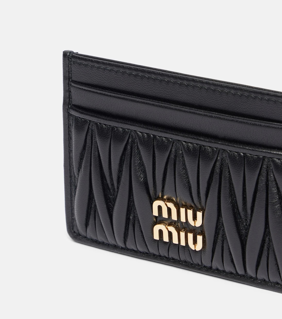 Miu Miu - Logo matelassé leather card holder