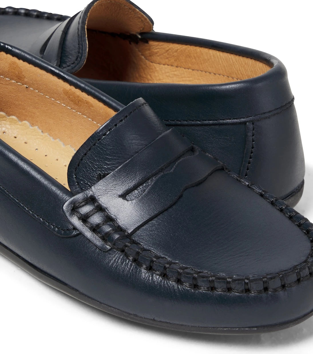 La Coqueta - Marine leather penny loafers