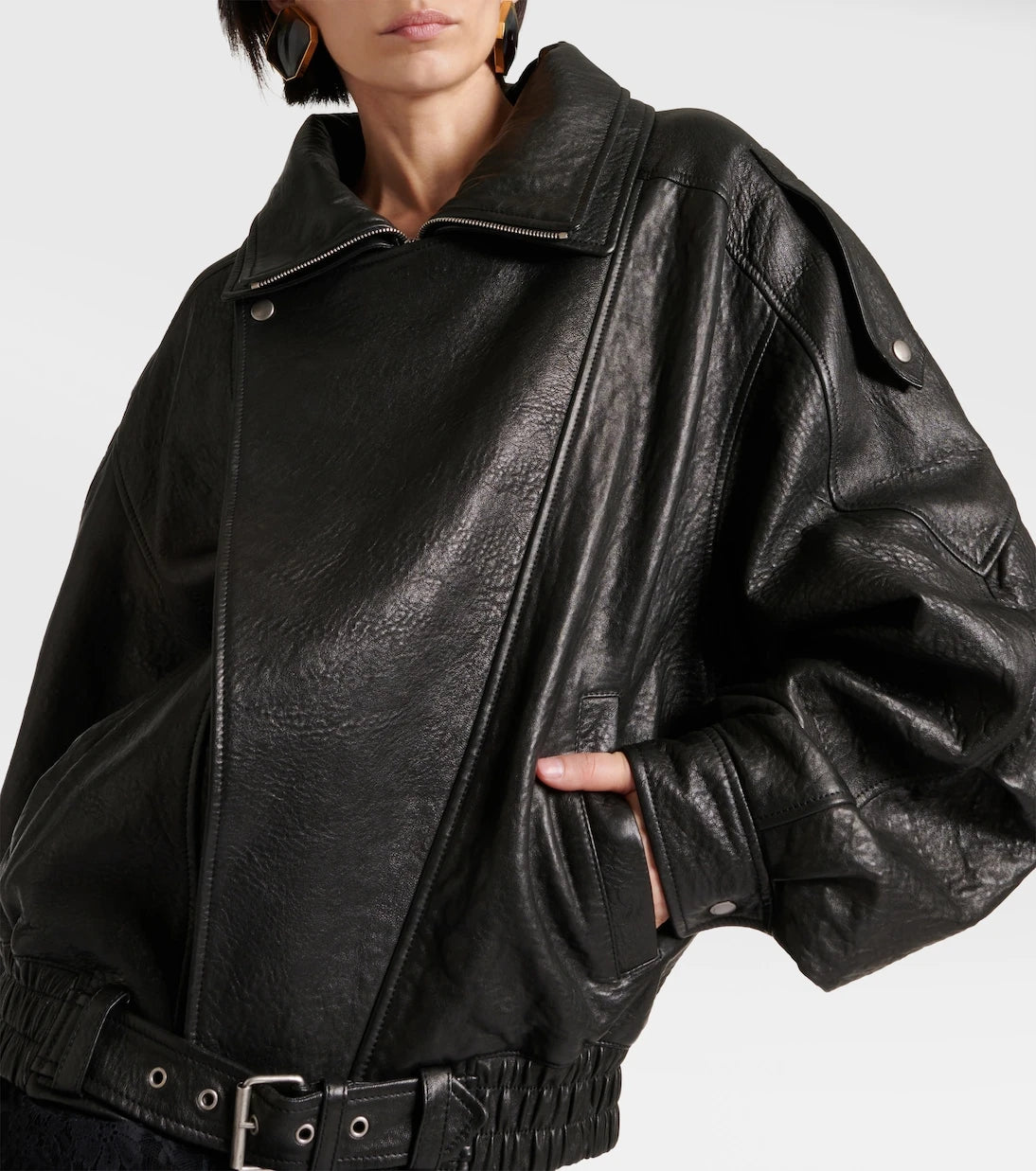 Saint Laurent - Oversized leather blouson
