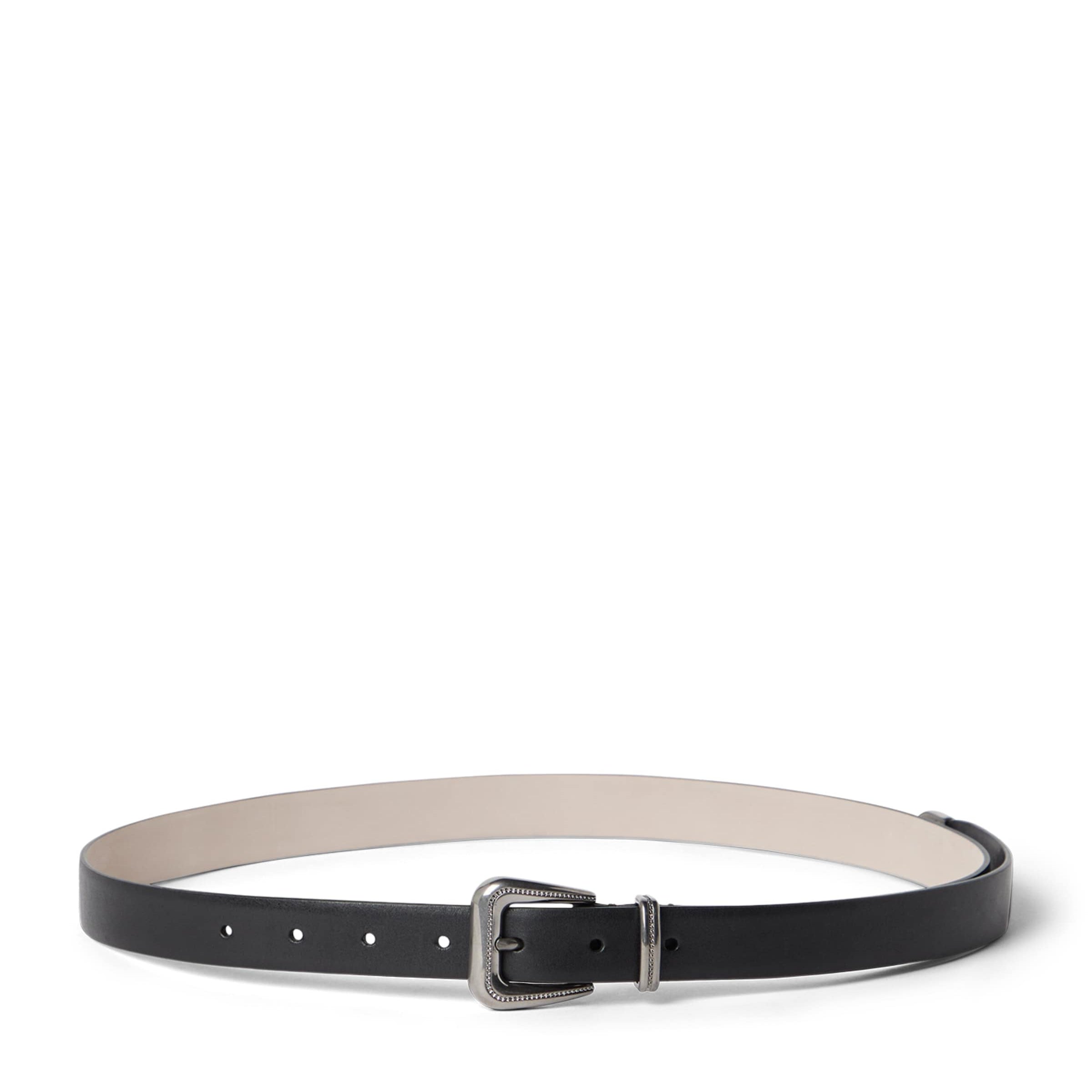 Brunello Cucinelli Black Vachetta Leather Belt