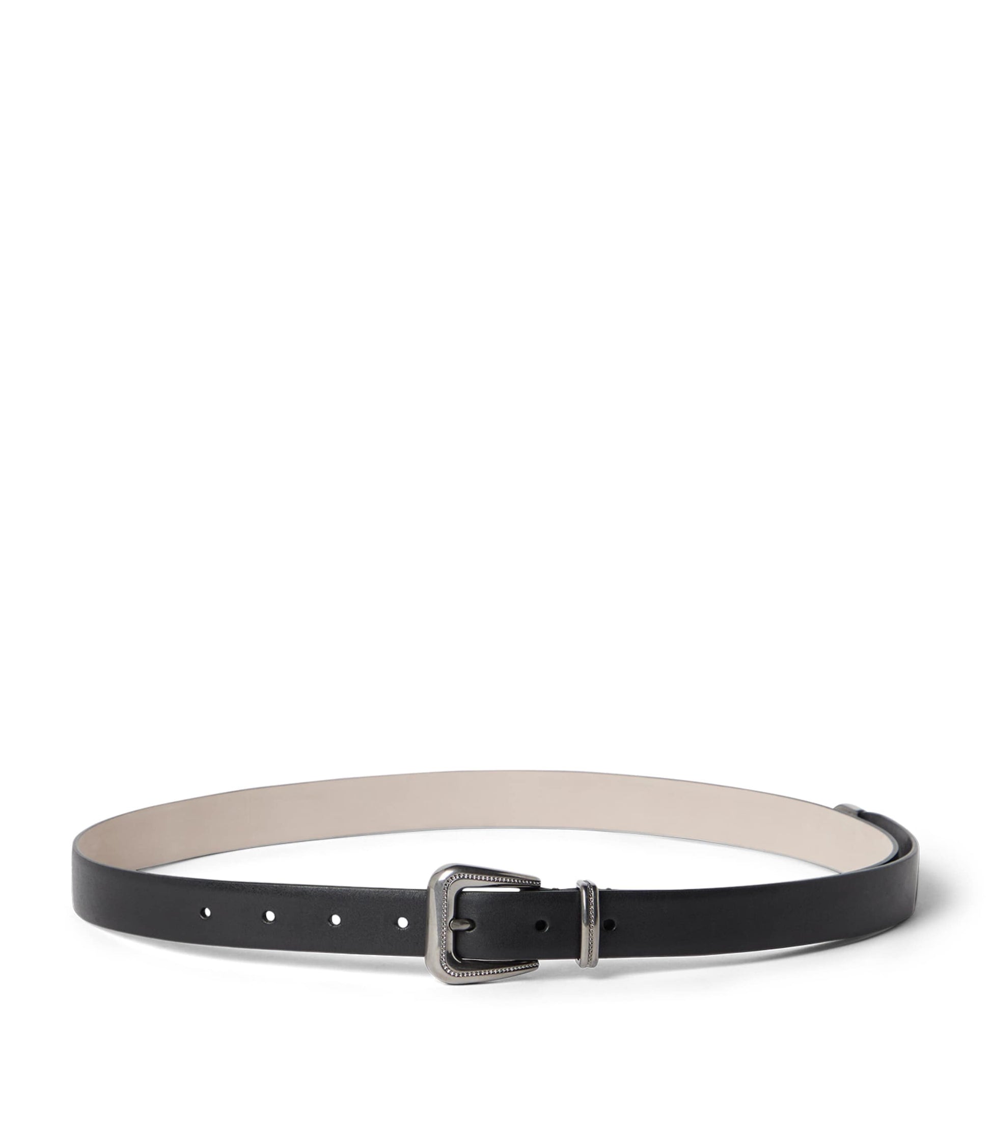 Brunello Cucinelli Black Vachetta Leather Belt