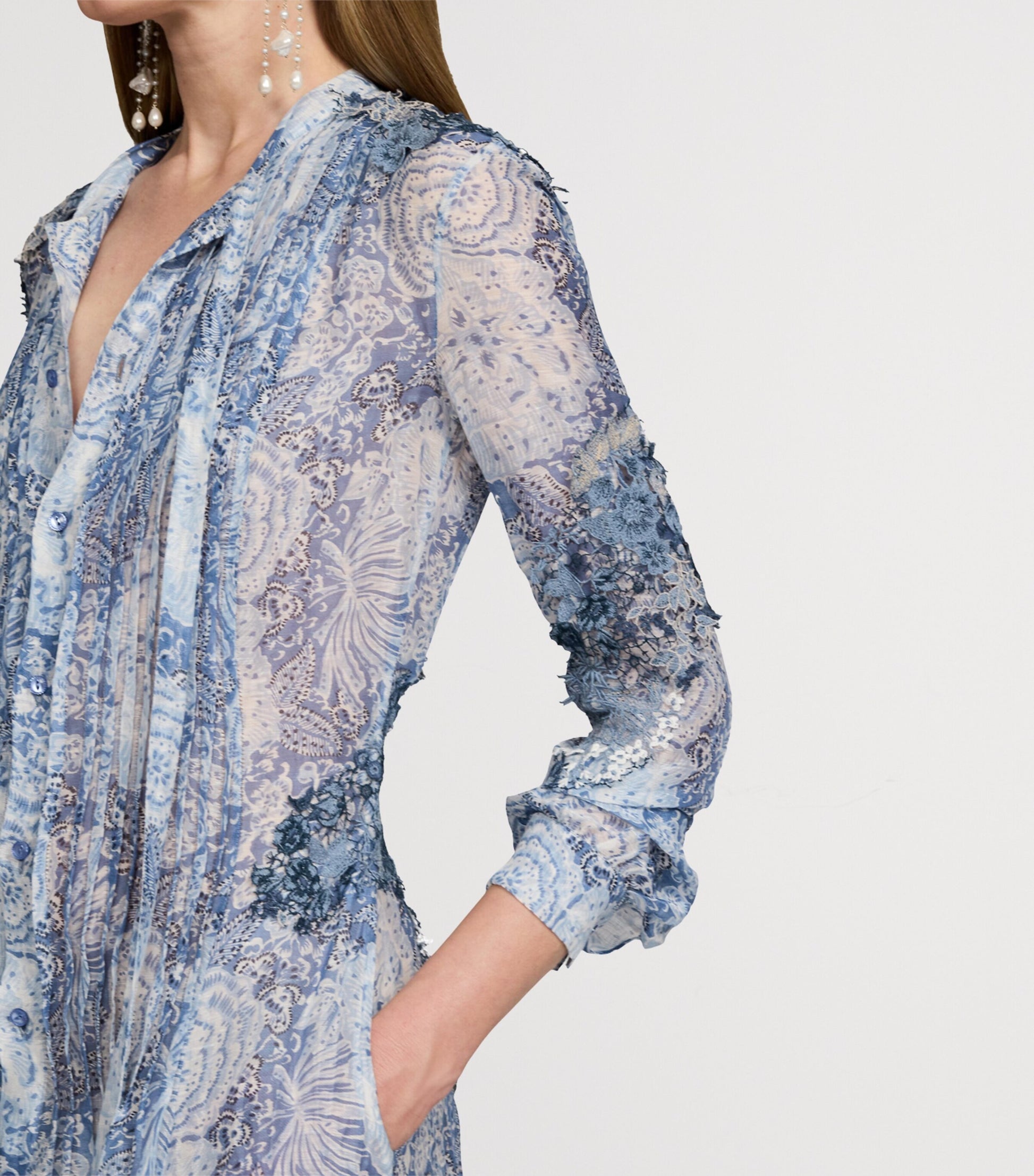 Ralph Lauren Collection Navy Linen-Silk Hannes Dress