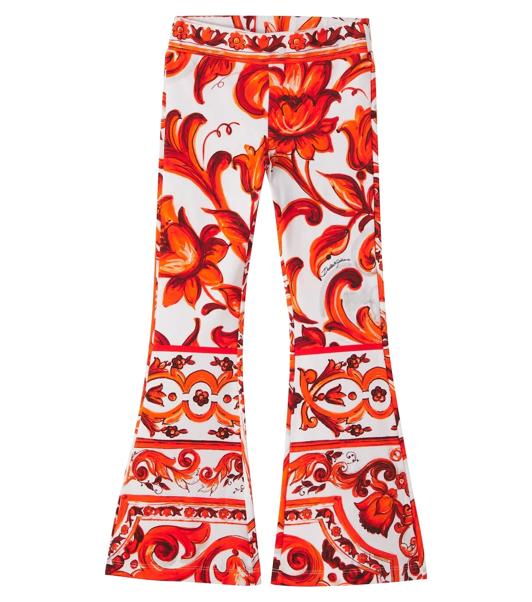 Dolce&Gabbana Kids - Majolica cotton-blend flared pants