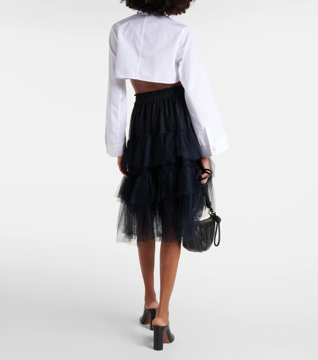 Noir Kei Ninomiya - Cropped cotton shirt