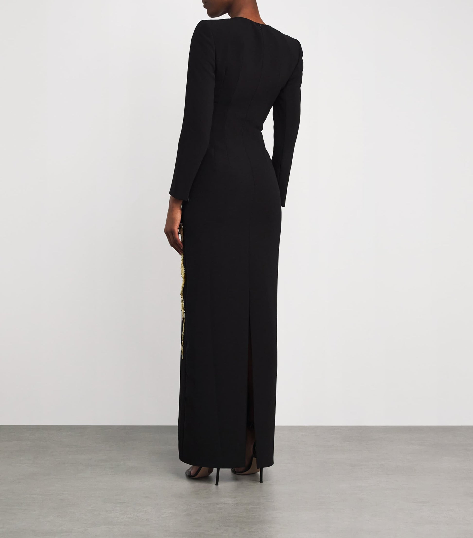 Jenny Packham Black Embellished Liberty Maxi Dress