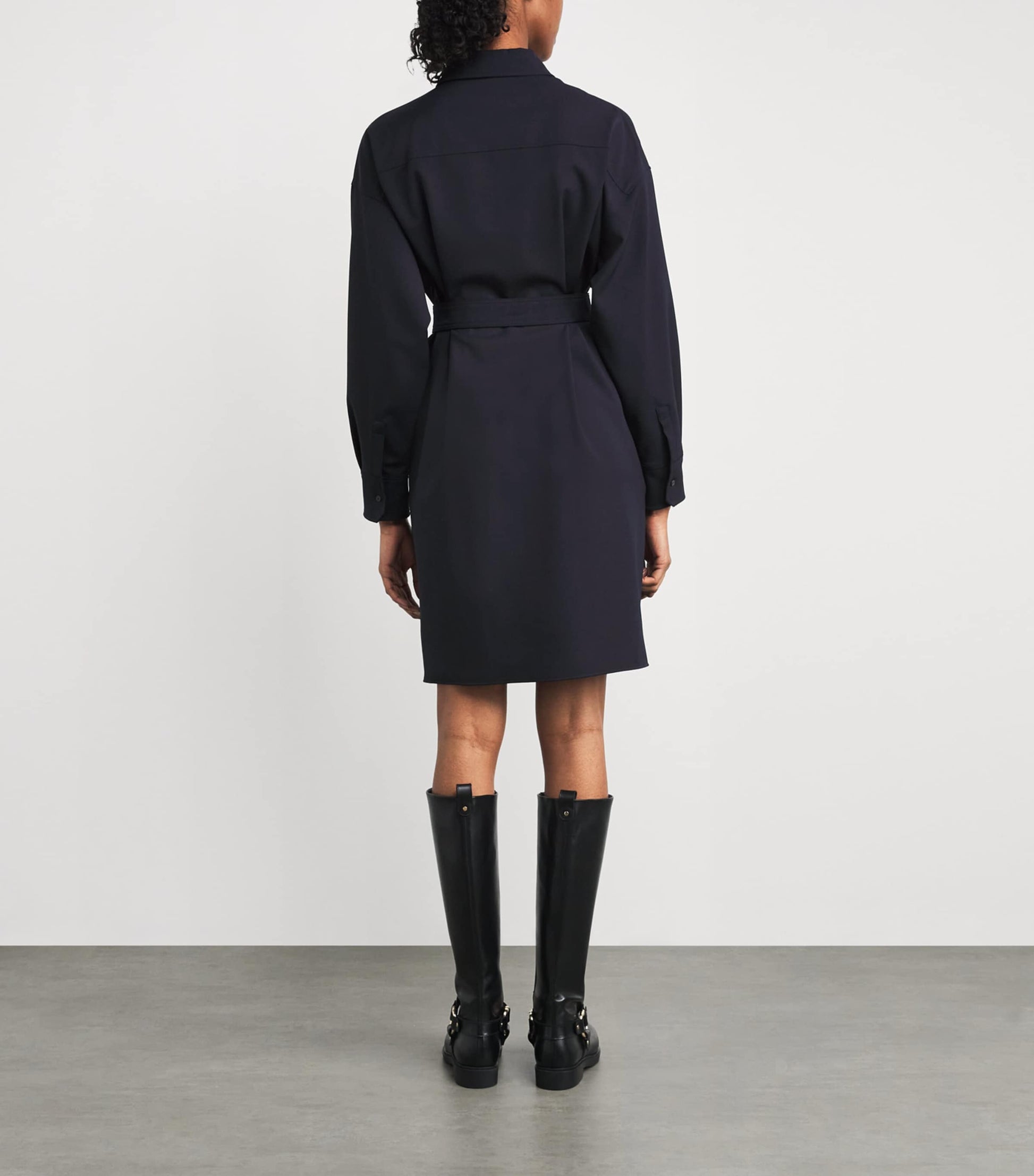 Weekend Max Mara Blue Belted Mini Shirt Dress