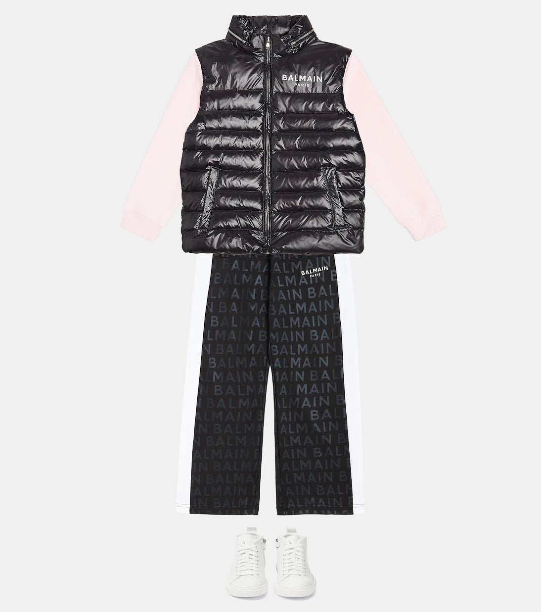 Balmain Kids - جاكيت لوغو مبطن