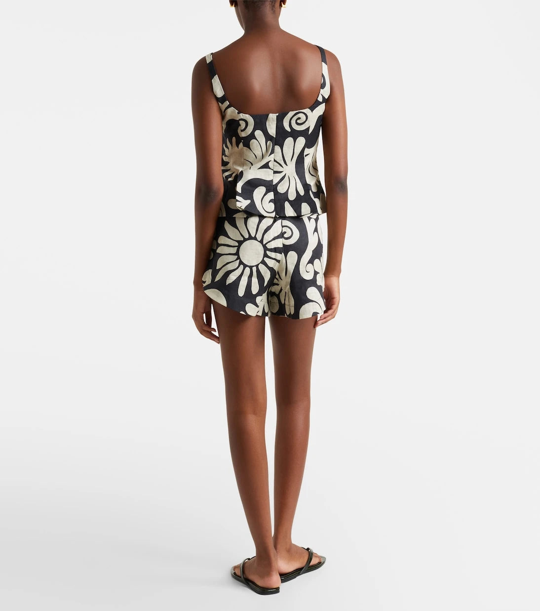 Cala de la Cruz - Bahamas printed linen shorts